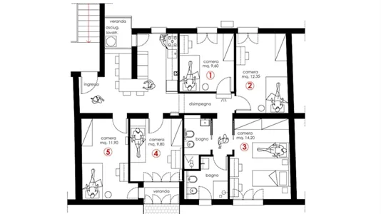 Rooms in Padua - photo 1