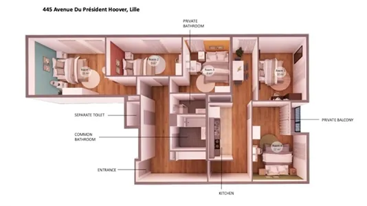 Rooms in Lille - photo 9