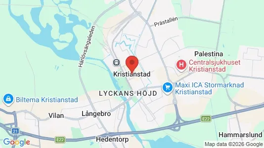 Apartments for rent i Kristianstad - kort over placeringen