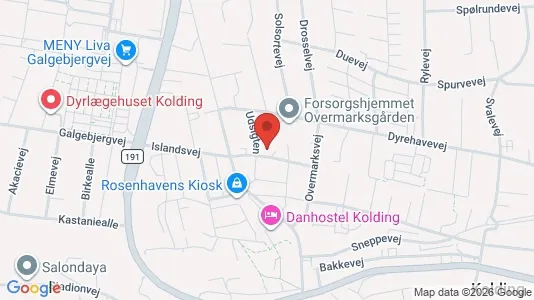Apartments for rent i Kolding - kort over placeringen