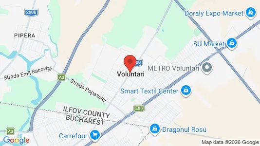 Apartments for rent i Voluntari - kort over placeringen