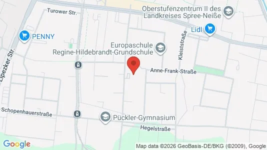 Apartments for rent i Cottbus - kort over placeringen