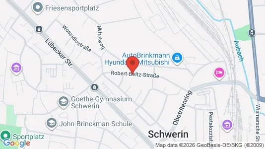 Apartments for rent i Schwerin - kort over placeringen
