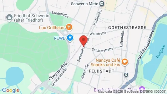 Apartments for rent i Schwerin - kort over placeringen