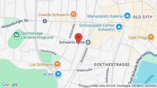 Apartments for rent i Schwerin - kort over placeringen
