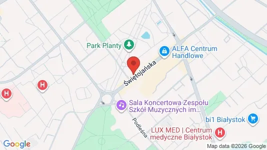 Apartments for rent i Białystok - kort over placeringen