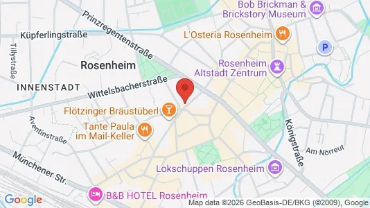 Apartments for rent i Rosenheim - kort over placeringen
