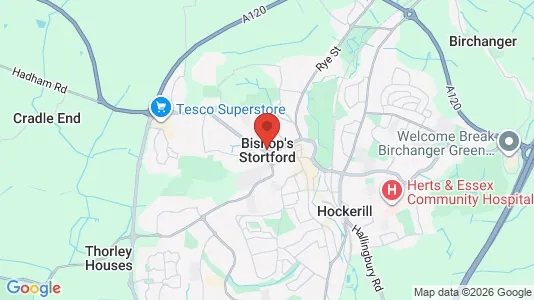 Houses for rent i Bishop's Stortford - Hertfordshire - kort over placeringen