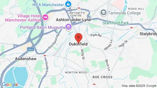 Rooms for rent i Dukinfield - Cheshire - kort over placeringen