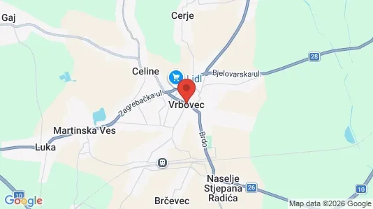 Apartments for rent i Vrbovec - kort over placeringen
