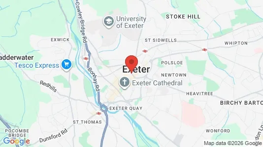 Apartments for rent i Exeter - Devon - kort over placeringen