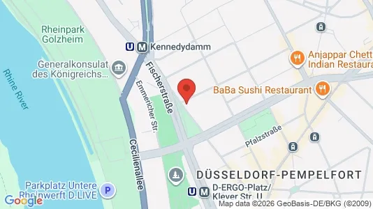 Apartments for rent i Dusseldorf - kort over placeringen