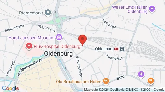 Apartments for rent i Oldenburg - kort over placeringen