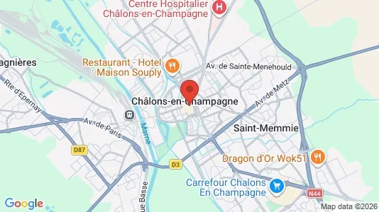 Apartments for rent i Châlons-en-Champagne - kort over placeringen