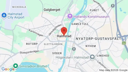 Apartments for rent i Halmstad - kort over placeringen