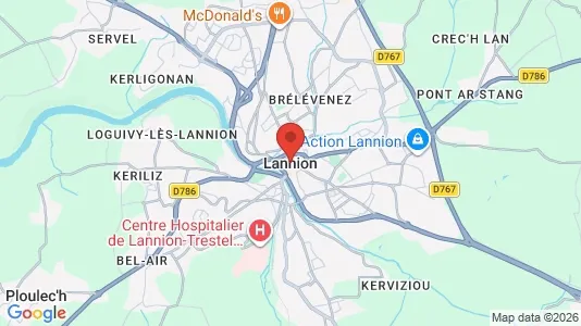 Apartments for rent i Lannion - kort over placeringen