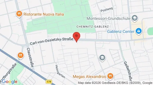 Apartments for rent i Chemnitz - kort over placeringen