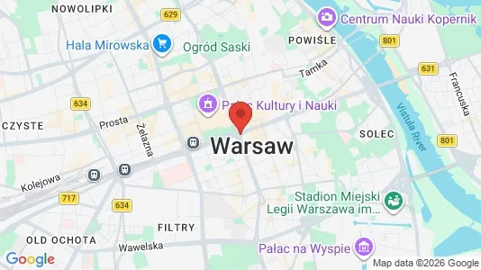 Apartments for rent i Warszawa Śródmieście - kort over placeringen