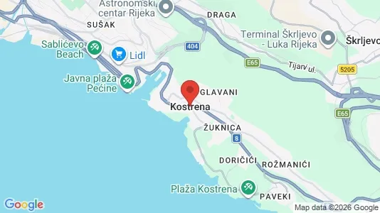 Apartments for rent i Kostrena - kort over placeringen