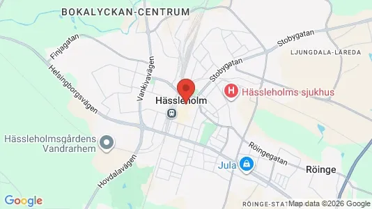 Rooms for rent i Hässleholm - kort over placeringen