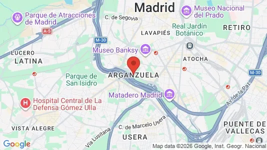 Apartments for rent i Madrid Arganzuela - kort over placeringen