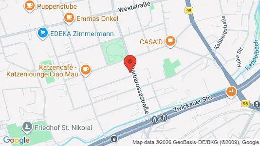 Apartments for rent i Chemnitz - kort over placeringen