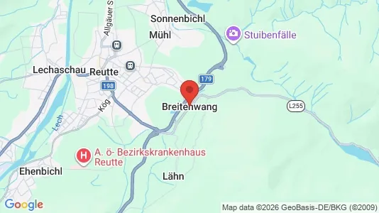 Apartments for rent i Breitenwang - kort over placeringen