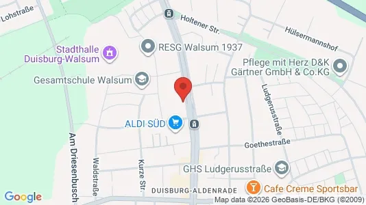 Apartments for rent i Duisburg - kort over placeringen