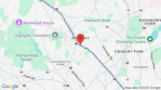 Apartments for rent i London N19 - kort over placeringen