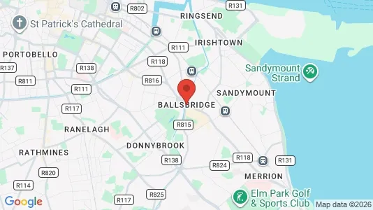 Houses for rent i Ballsbridge - kort over placeringen