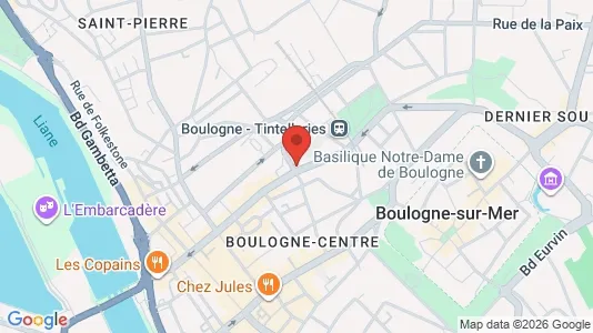Apartments for rent i Boulogne-sur-Mer - kort over placeringen