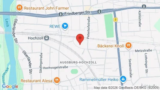 Apartments for rent i Augsburg - kort over placeringen