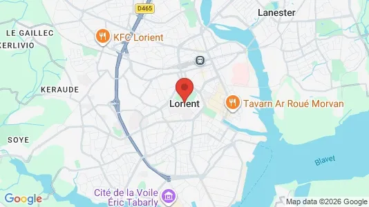 Apartments for rent i Lorient - kort over placeringen