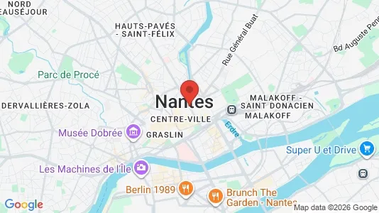 Rooms for rent i Nantes - kort over placeringen