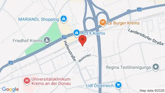 Apartments for rent i Krems an der Donau - kort over placeringen