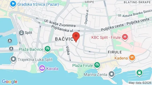 Apartments for rent i Split - kort over placeringen