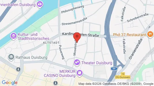 Apartments for rent i Duisburg - kort over placeringen