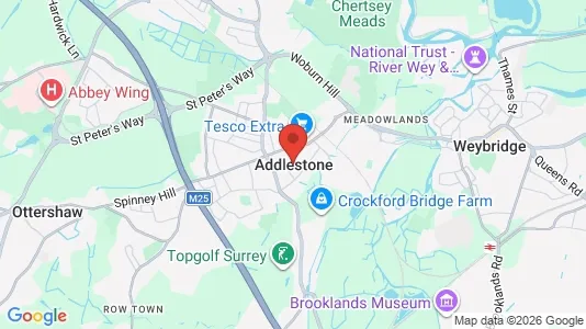 Rooms for rent in Addlestone - Surrey - Photo from Google Street View