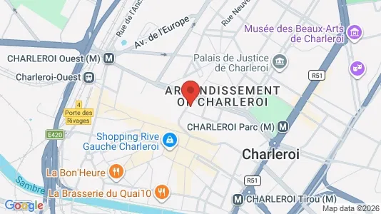Apartments for rent i Charleroi - kort over placeringen