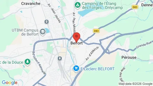 Apartments for rent i Belfort - kort over placeringen