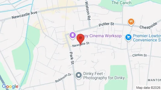 Apartments for rent i Worksop - Nottinghamshire - kort over placeringen