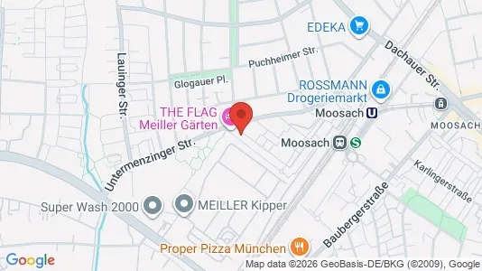 Apartments for rent i Munich Moosach - kort over placeringen