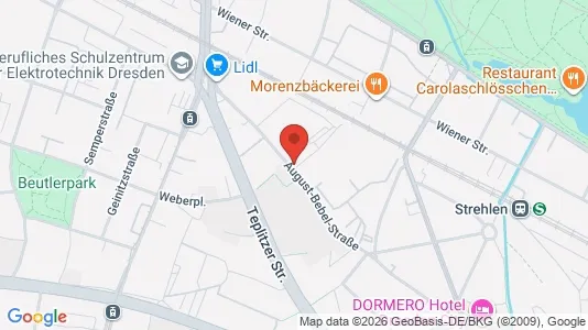 Apartments for rent i Dresden - kort over placeringen