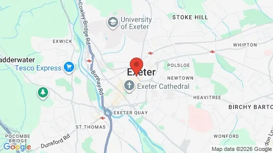 Houses for rent i Exeter - Devon - kort over placeringen