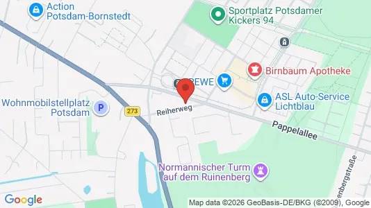 Apartments for rent i Potsdam - kort over placeringen