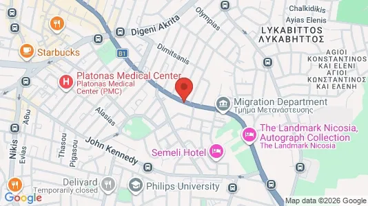 Apartments for rent i Nicosia Lefkosia - kort over placeringen
