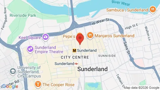Apartments for rent i Sunderland - Tyne and Wear - kort over placeringen