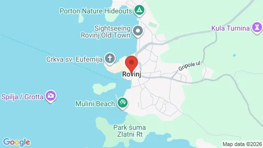 Apartments for rent i Rovinj - kort over placeringen