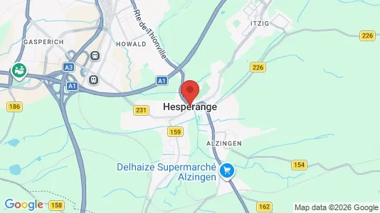 Apartments for rent i Hesperange - kort over placeringen
