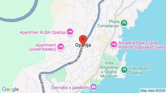 Apartments for rent i Opatija - kort over placeringen